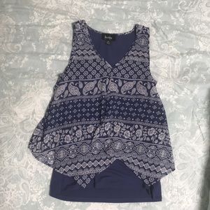 Blue and white tank top